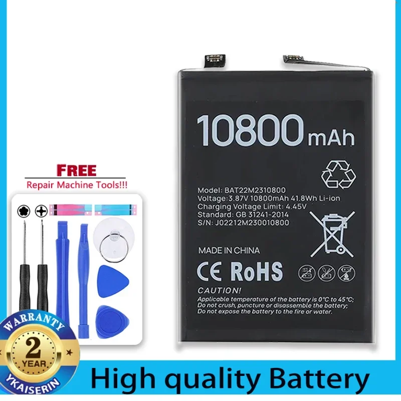 

YKaiserin 10800mAh BAT22M2310800 Replacement Battery for Doogee V30 Mobile Phone Batteries + Warranty 2 Years + Free Tools