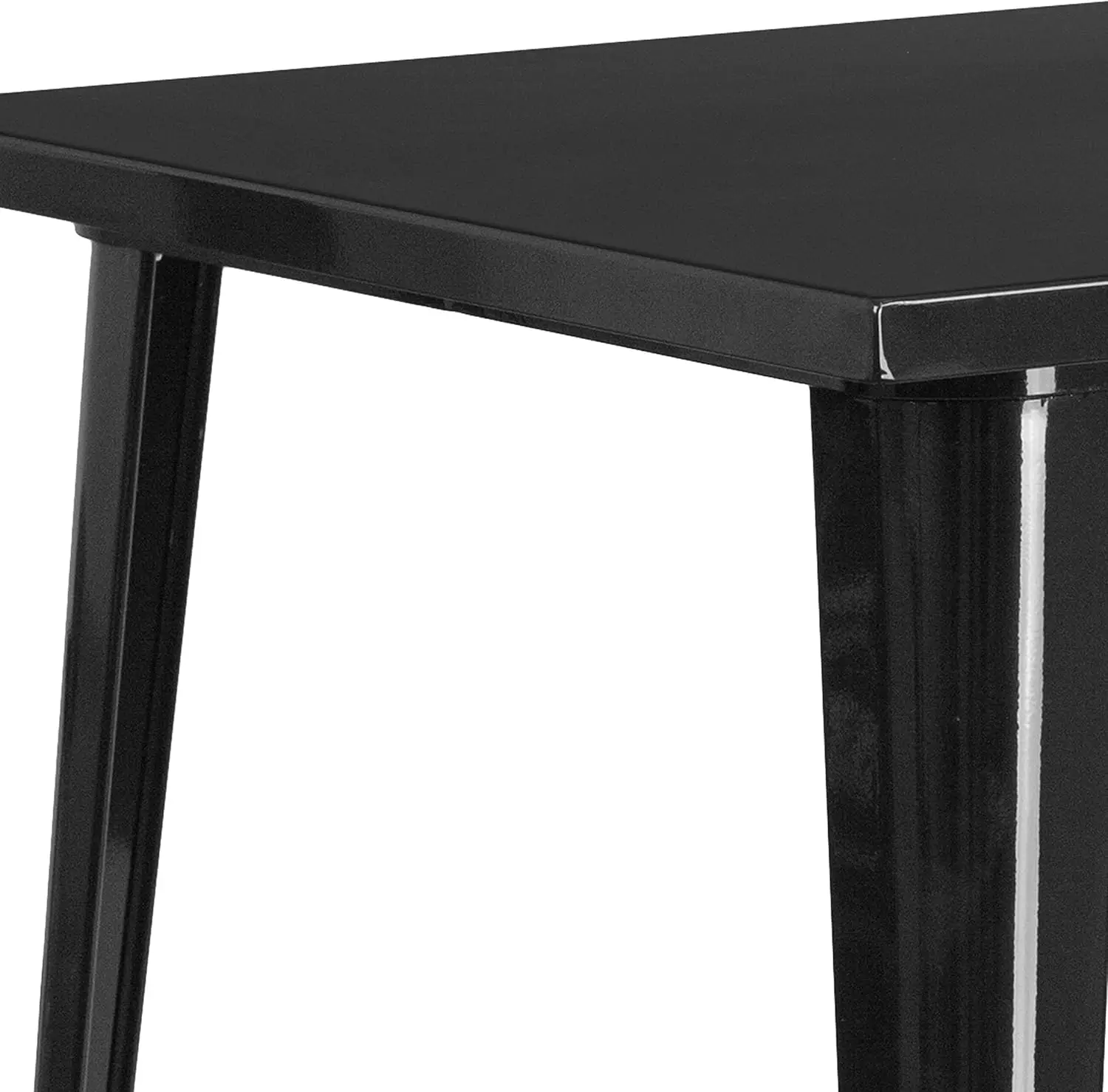 Mesa cuadrada de altura de barra para interiores y exteriores de metal negro de grado comercial de 31,5"