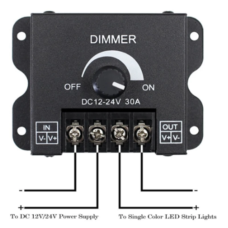 COB FCOB 2835 3014 3528 5050 1Channel Signal Amplifier Work with Single Color LED Strip Long Distance Light Projects DC5-24V 30A