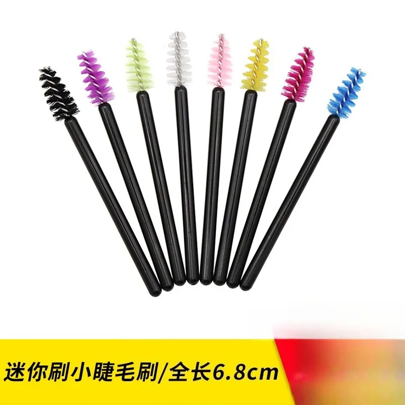 50 pçs de boa qualidade maquiagem cílios enxertados escovas única cor descartável sobrancelha rímel espiral ferramentas extensão dos olhos