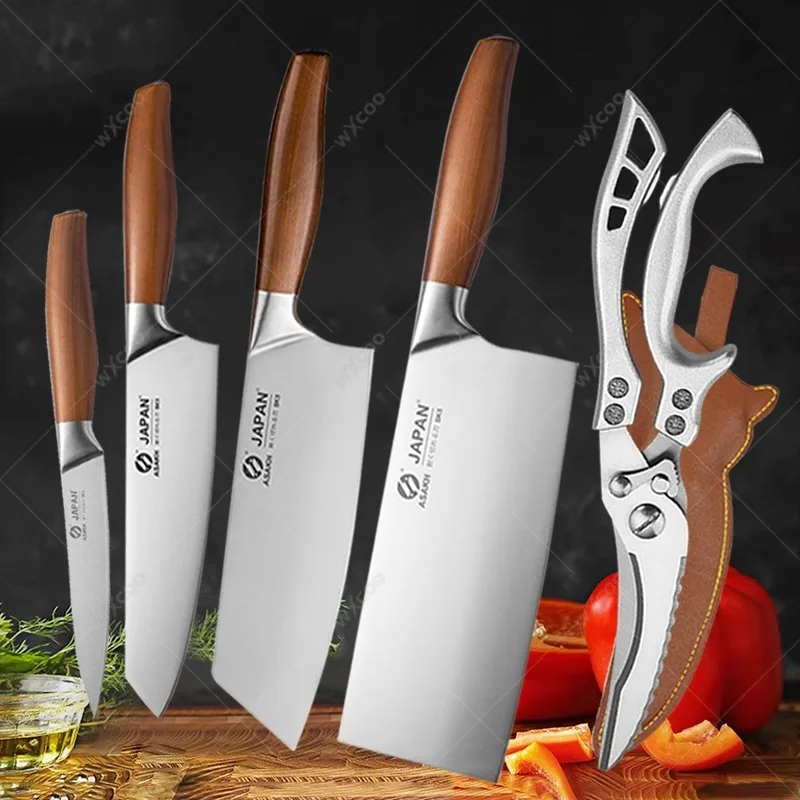 WXCOO Japanese Kitchen Knives Stainless Steel Professional Chef Knife Fish Fillet Meat Cleaver Slicing Knife Cooking Tools