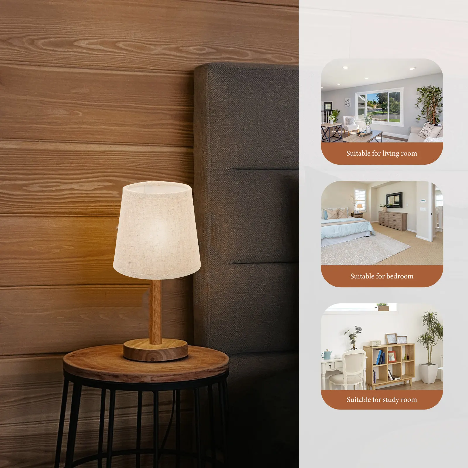 2Pcs Fabric Lamp Shade Simple Classic Design Sturdy Cloth Iron Material Table Lamp Shade for Study Bedroom Hotel Home Decoration