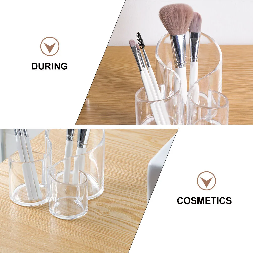 منظم فرش المكياج، صندوق تخزين أكريليك، حاوية سطح المكتب، سعة كبيرة، حقيبة تخزين مكياج شفافة #5
