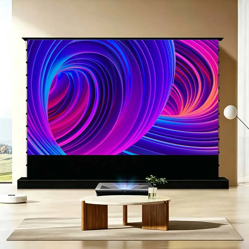 

Fresnel ALR Motorized Floor Rising Projector Screen 72-100 Inch 3D 8K Ambient Light Rejecting For Throw Home Theater