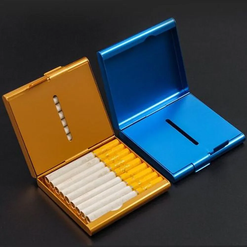 Caja de cigarrillos ultrafina con 20 palos, Folio creativo de aleación de aluminio para hombre, caja de cigarrillos con letras personalizadas