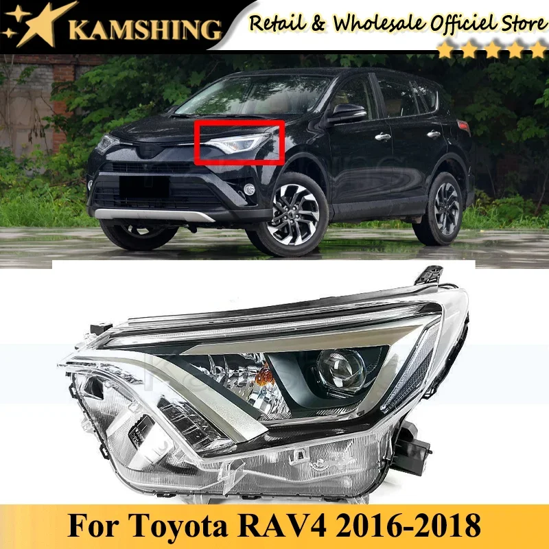 

CAPQX LED Front Bumper Head Light Lamp For Toyota RAV4 2016 2017 2018 Head Lamp Light Headlamp