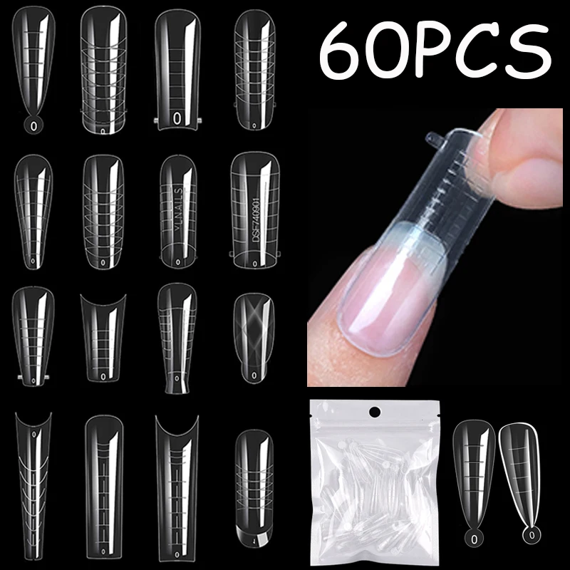 

Extension False Nails Art Tips Acrylic Fake Finger Gel Polish Mold Sculpted Full Cover Press on Nails Manicures Accessories Tool