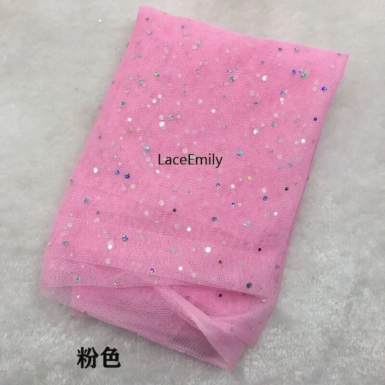 Colorful sequins lace Fabric sequin soft tulle Fabric For Baby Tutu Dress, Gowns, Wedding Dress party dress 1 yards