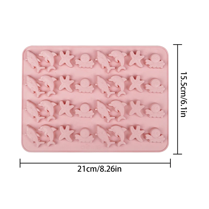 Mixed Cartoon Fruit Animal Geometric Heart Fondant Silicone Mold DIY Chocolate Candy Jelly Cake Cookie Mold Ice Cube