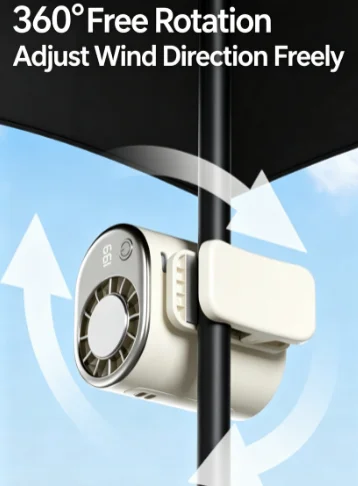 USB Rechargeable 360 Degree Rotatable Clip On Mini Fan Multi Speed Cooling Fan for Waist Umbrella Desktop Car Outdoor Use image 4