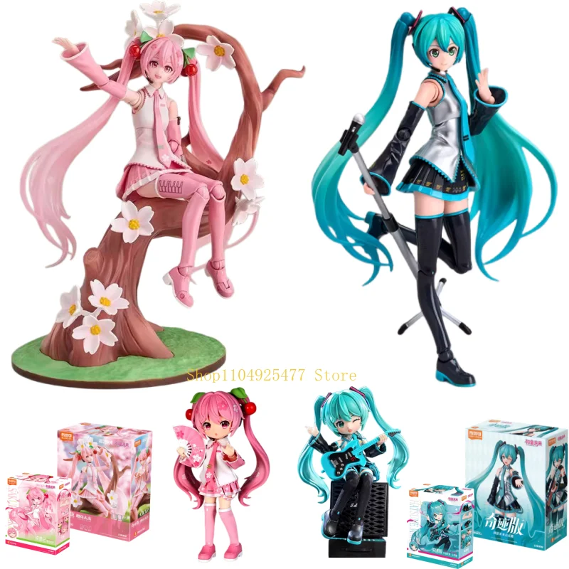 

Blokees Hatsune MikuMiracle Cherry Blossom Future WithYou Joint Mobility Anime AssemblyToy Collection Blind Box Replaceable Face