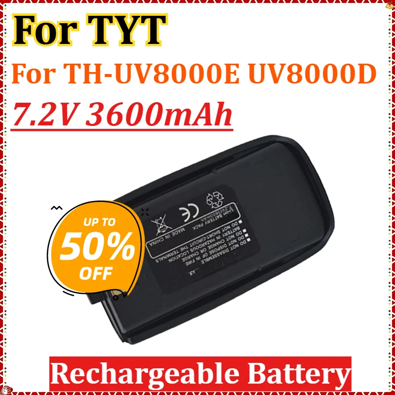 

7.2V 3600mAh Walkie Talkie Extra Battery for TYT TH-UV8000E UV8000D Two Way Radios TH-UV8000D Rechargeable Li-ion Battery
