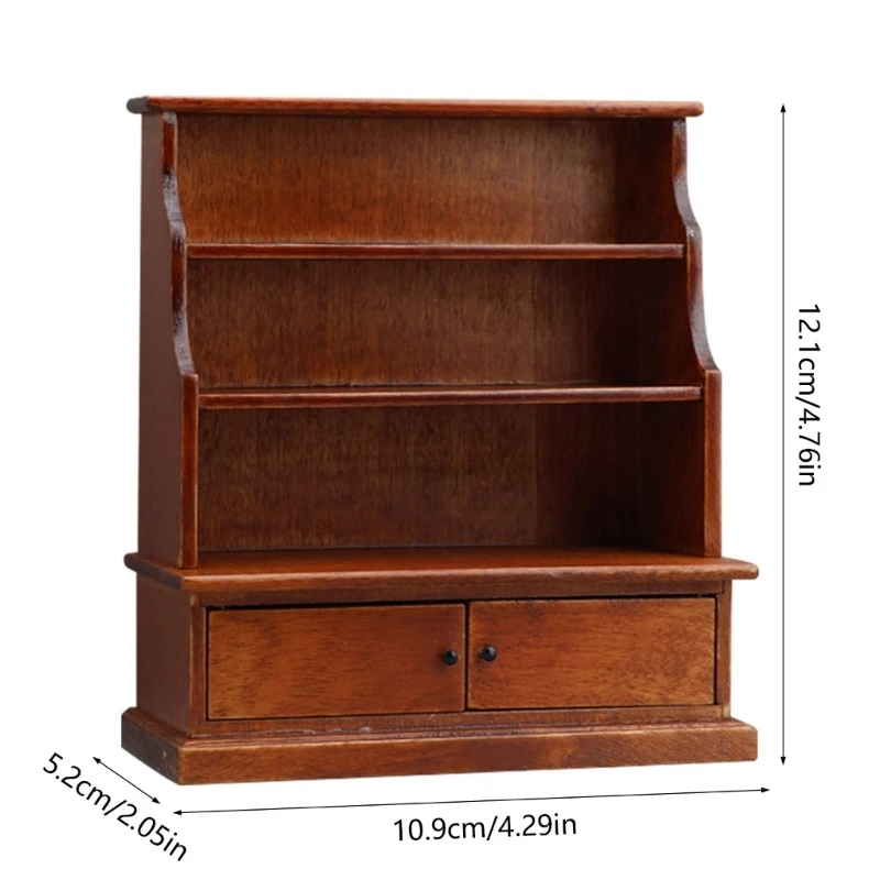 1/12 خزانة خشبية مصغرة نموذج أثاث بيت الدمية عرض مشروع حرفي إبداعي لعشاق التجميع 15UB