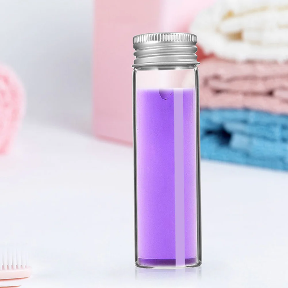 10Pcs Small Glass Bottles with Screw Top Aluminum Caps Clear Vials for Liquid Sample Storage Decorative Message Containers