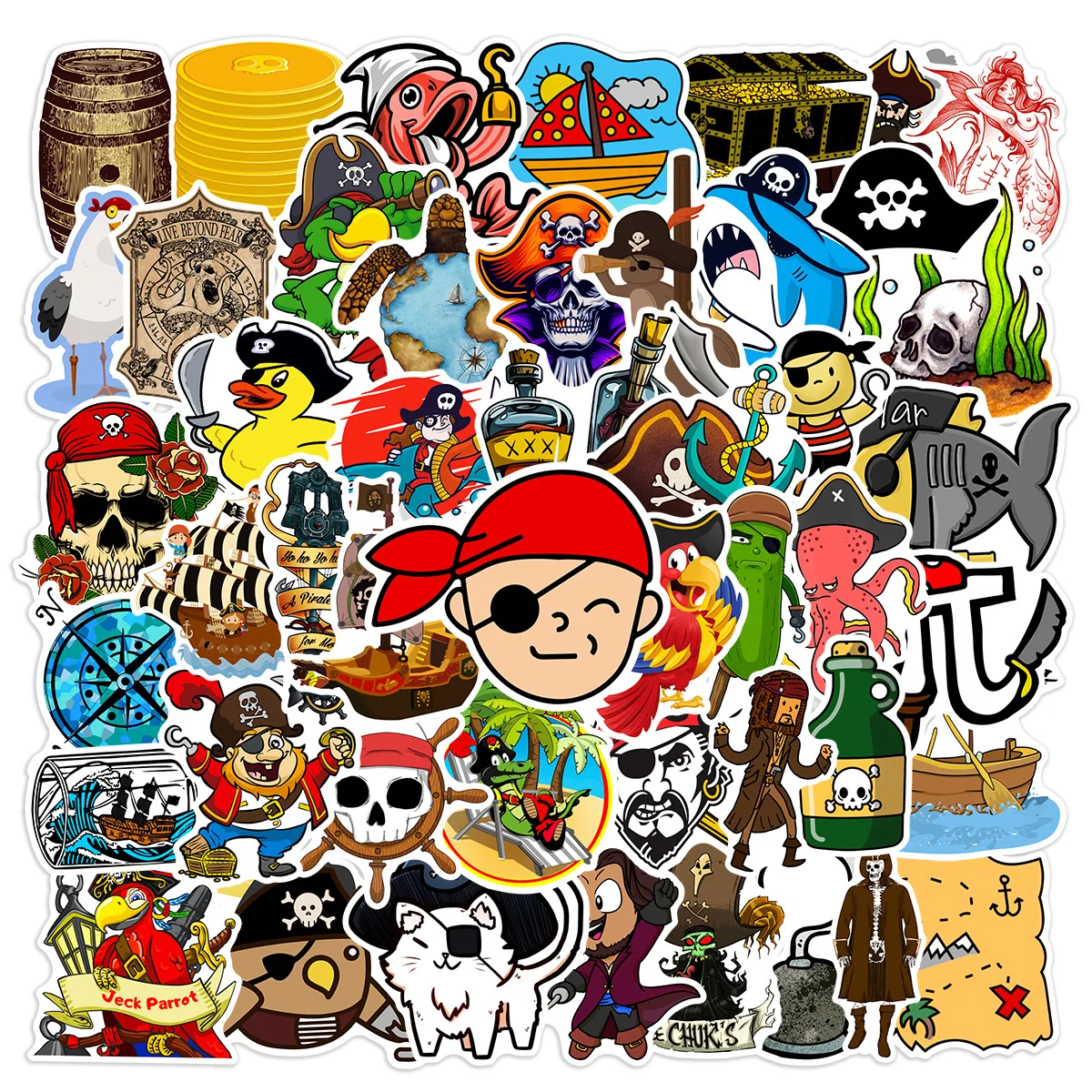 10/25/50pcs Graffiti Pirate Stickers for DIY Scrapbooking Phone Laptop Guitar Travel Luggage Car Skateboard Helmet Bottle