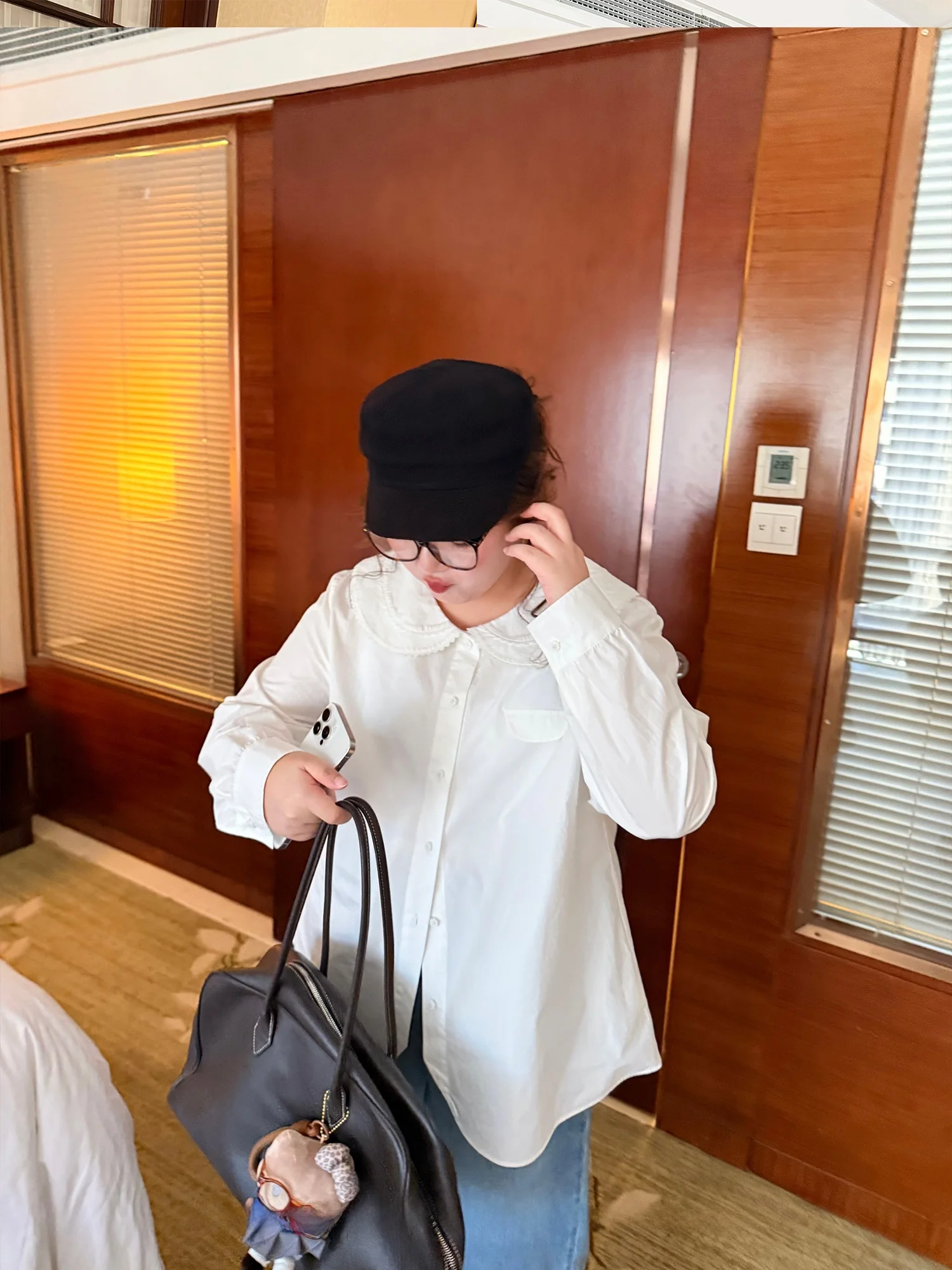 

Loose Casual Sle Women's irt with Lace Collar Floral Design Cotton Long Sve Thin Material Easy to Deform Resistant for...