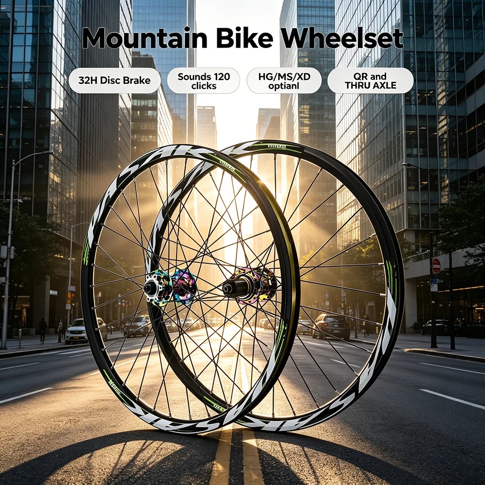 

Pasak Mtb Wheelset 24 Inch Kids Bicycle Teenager Bike Wheels Sounds 120 Clicks 32 Holes 6-bolts Disc Brake 8-12s HG Driveri
