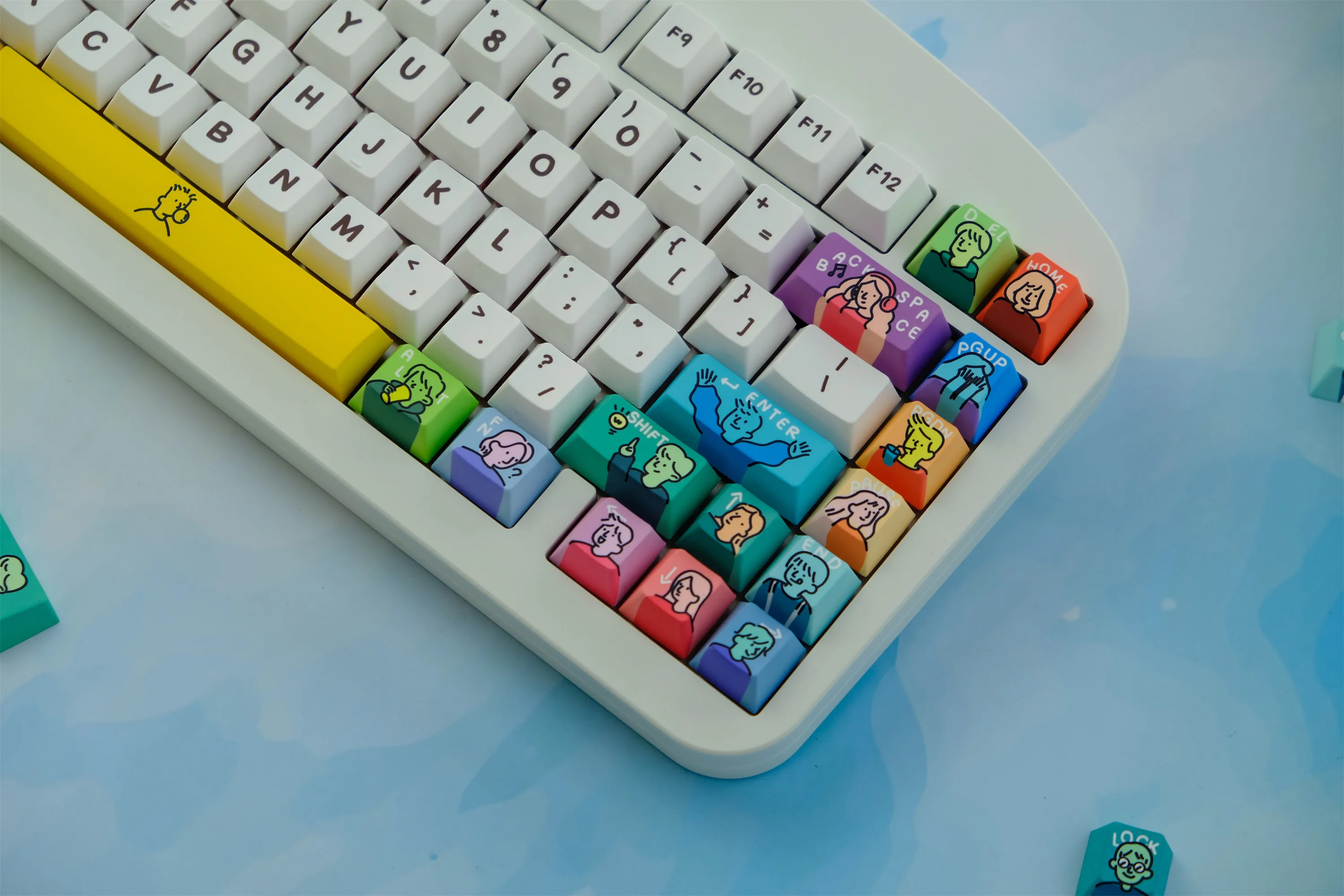 Teclas PBT personalizadas para teclado mecânico, GMK extravagantes Keycaps, Perfil de cereja, DYE-SUB, 129 chaves