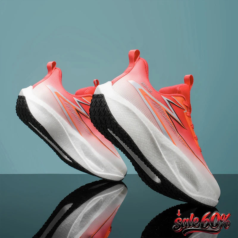 Men Carbon Plate Running Shoes Ultra Light Breathable Athletic Sneakers Non-slip Shock Absorption Marathon Training Sports Shoes