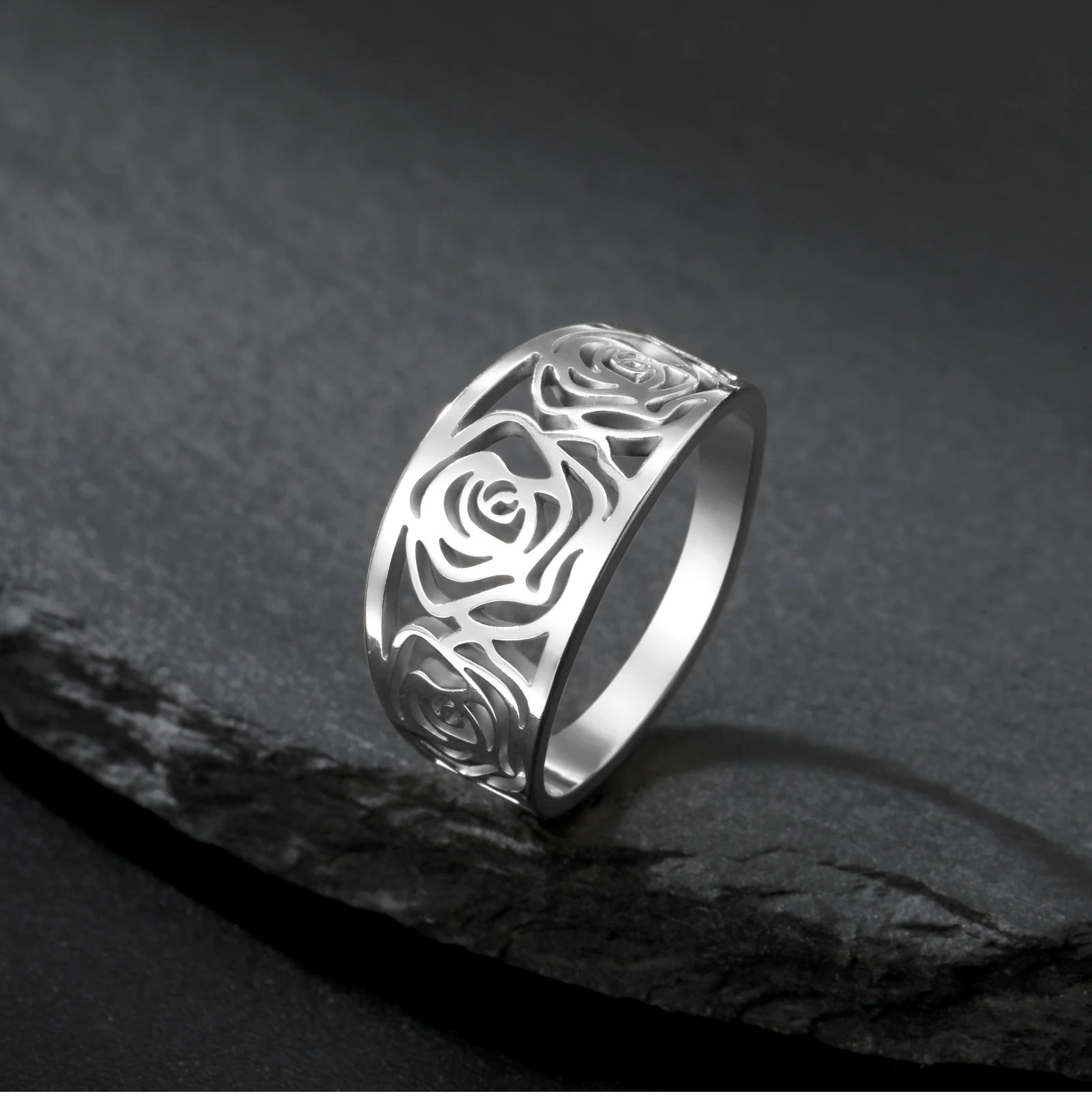 2026 Neuerscheinung Rose Damenringe Retro Edelstahl Goldfarben Täglicher Schmuck Sexy Accessoires für Frauen – Detail 7