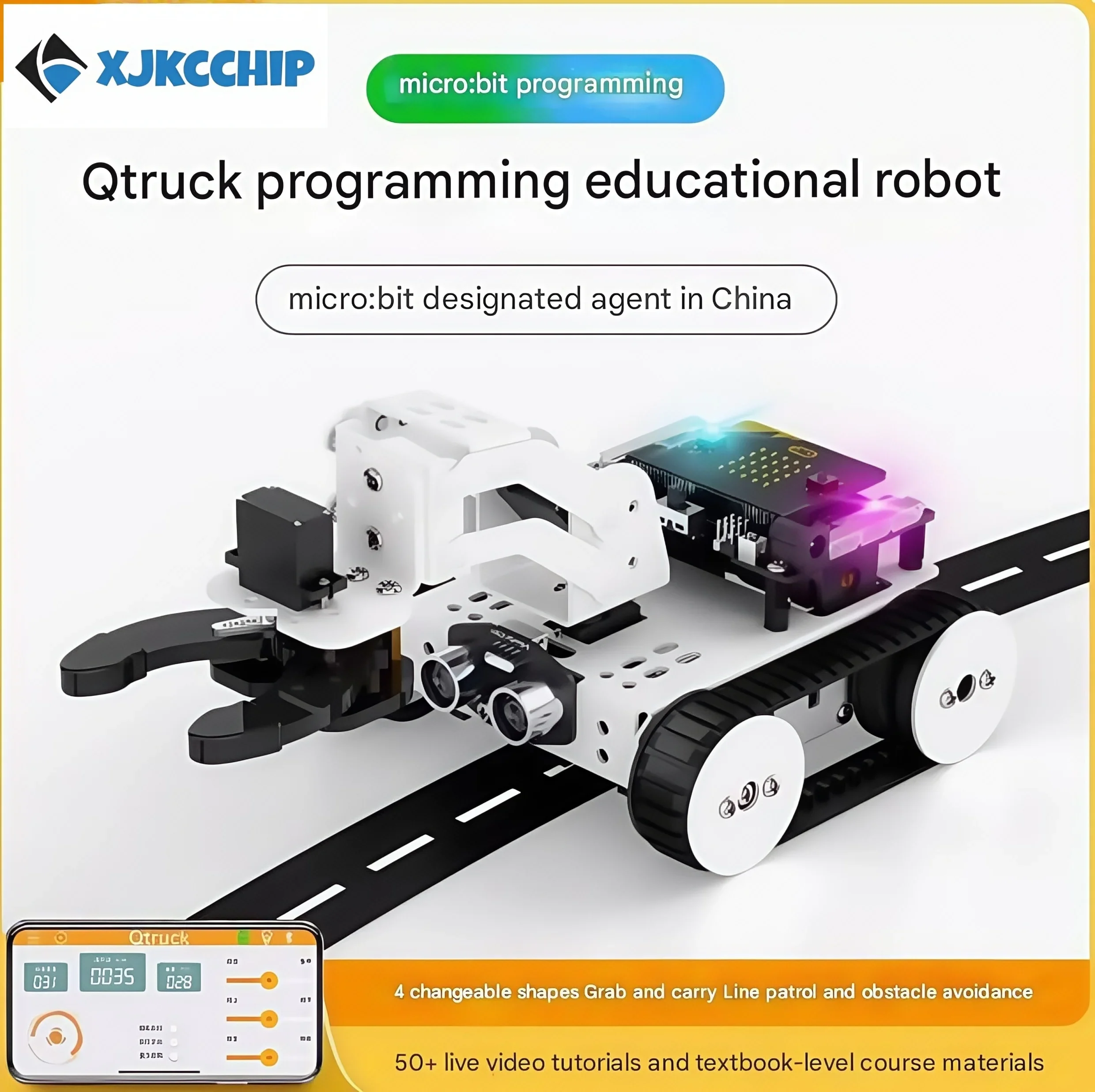 

Microbit умный автомобиль Q грузовик линия слежения патруль производитель образование графическое программирование робот