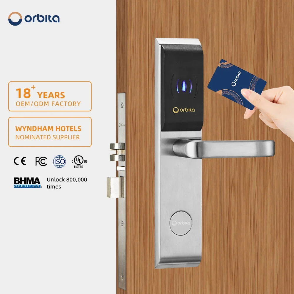 Electronic Digital Rfid Hotel Smart Key Card Door Lock System For Hotel Room, Hotel Door Lock With Management Software System