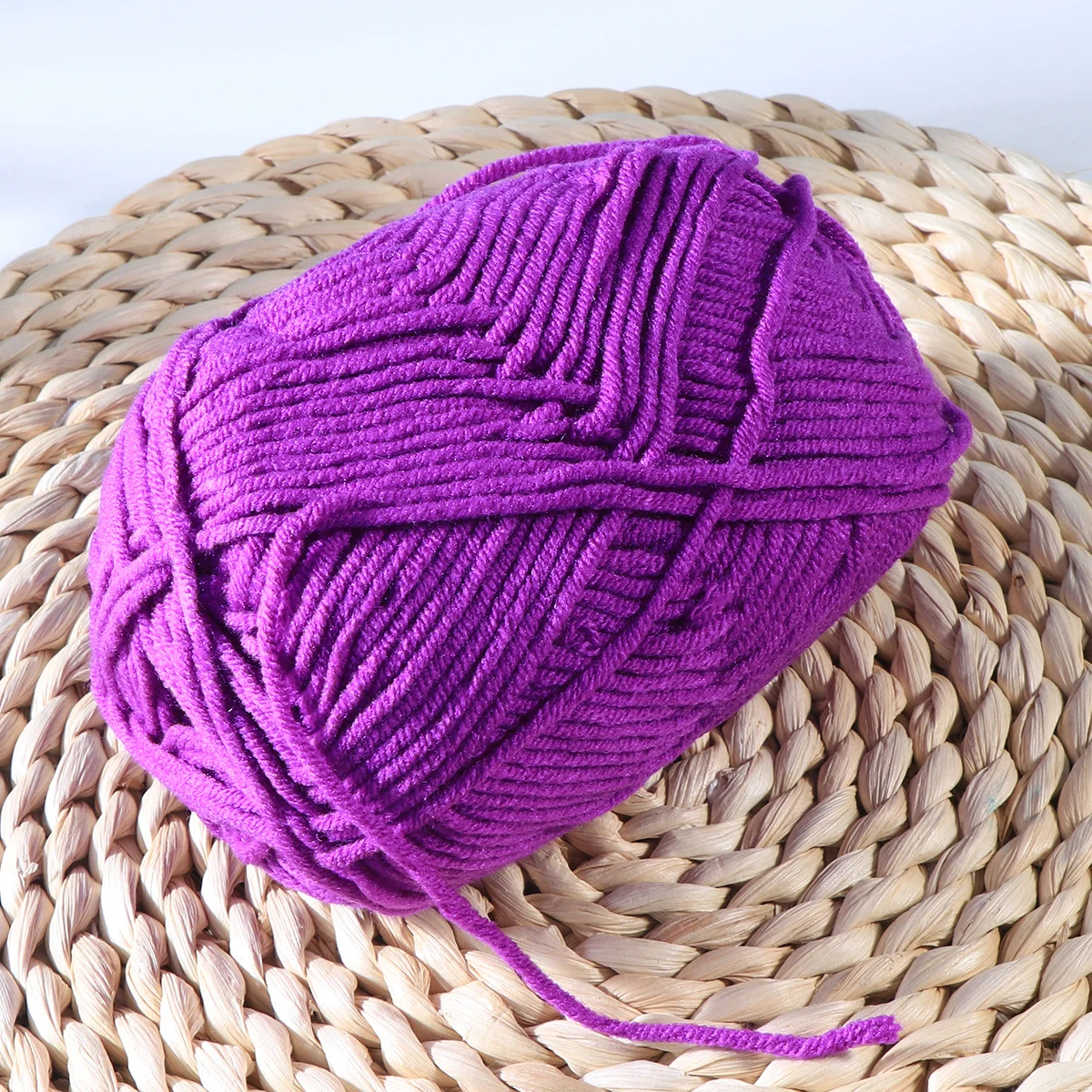 

Milk Cotton Yarn Chunky Soft Warm Deep Purple 50G for Knit Crochet Sweaters Hats Scarves DIY Handmade Accessories