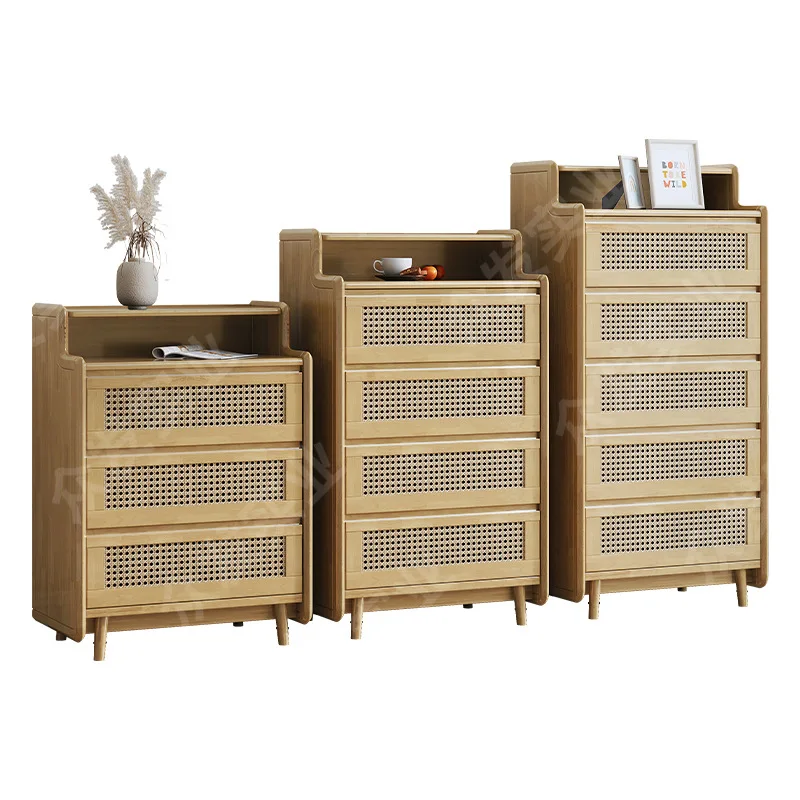 Factory hot wholesale customized living room storage cabinet with basket drawer solid wood furniture