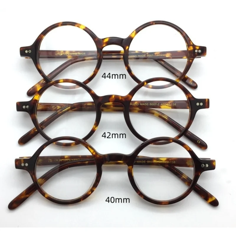 

High Quality Acetate Myopia Glasses Round Optical Eyeglasses For Men and Women Vintage Small Eyeglasses 0 -50 to -600