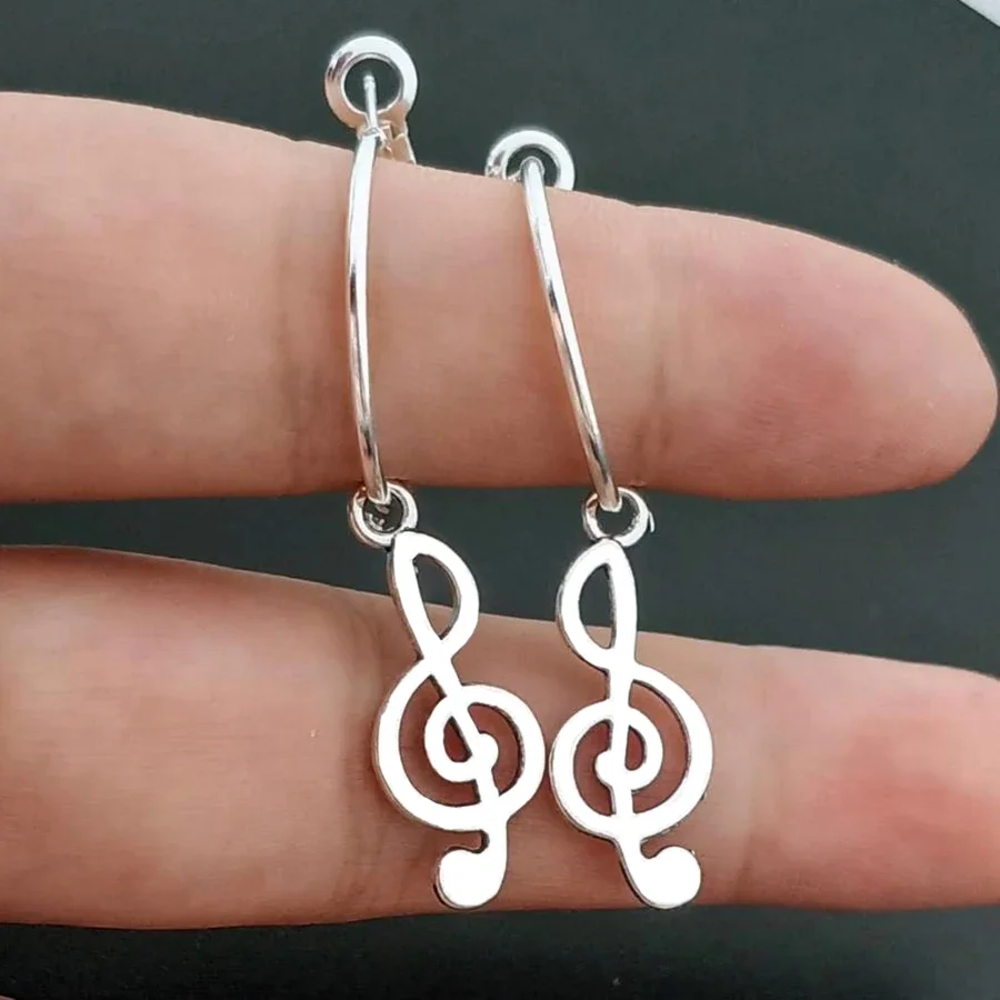 Personality Trendy Music Notes Dangle Earring Microphone and Guitar Drop Earring Women Accessory Lady Earrings