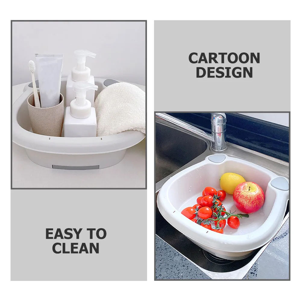 

Набор из 1-го портативного детского тазика с мочалкой для умывания, мытья рук, ног, посуды, стирки, кемпинга, а также как ведро для льда