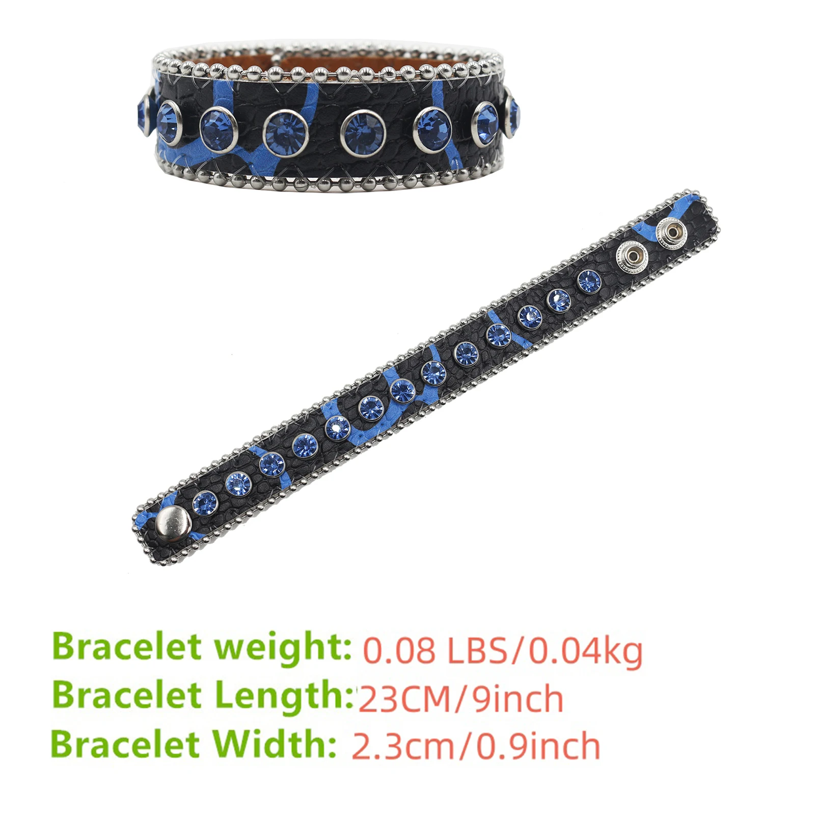 Brand Charming Nice PU Leather Bracelet for Women Rhinestone Bracelet Couple Jewelry Worthy Nightclub Style