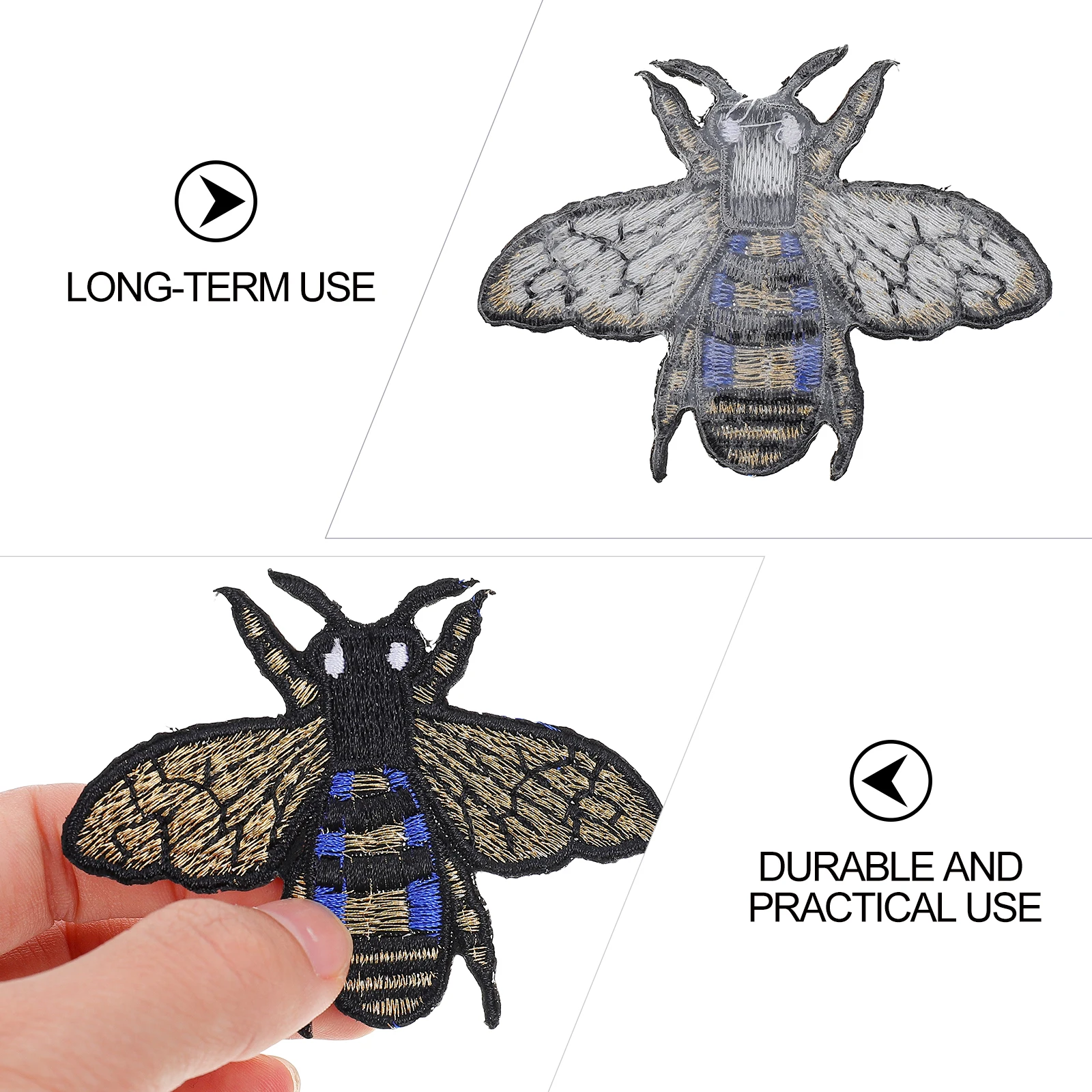 

5pcs Delicate Embroidery Novelty Clothing Appliques Bee Shape Cloth Patches For Diy Sewing Scrapbooking Skirt Decoration Iron On