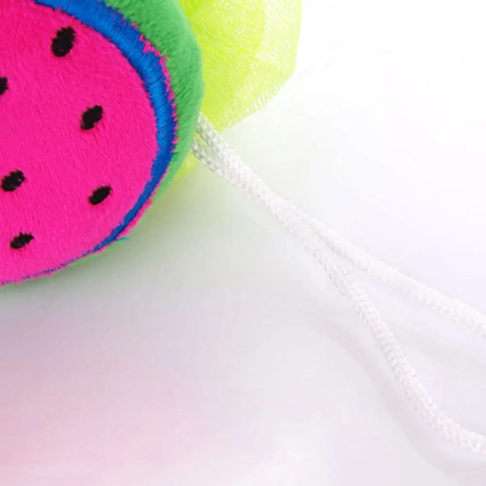 4Pcs Fruit Design Bath Ball Premium Mesh Pouf Shower Ball for Deep Cleaning Skin Friendly Exfoliating Quick Dry Large Size