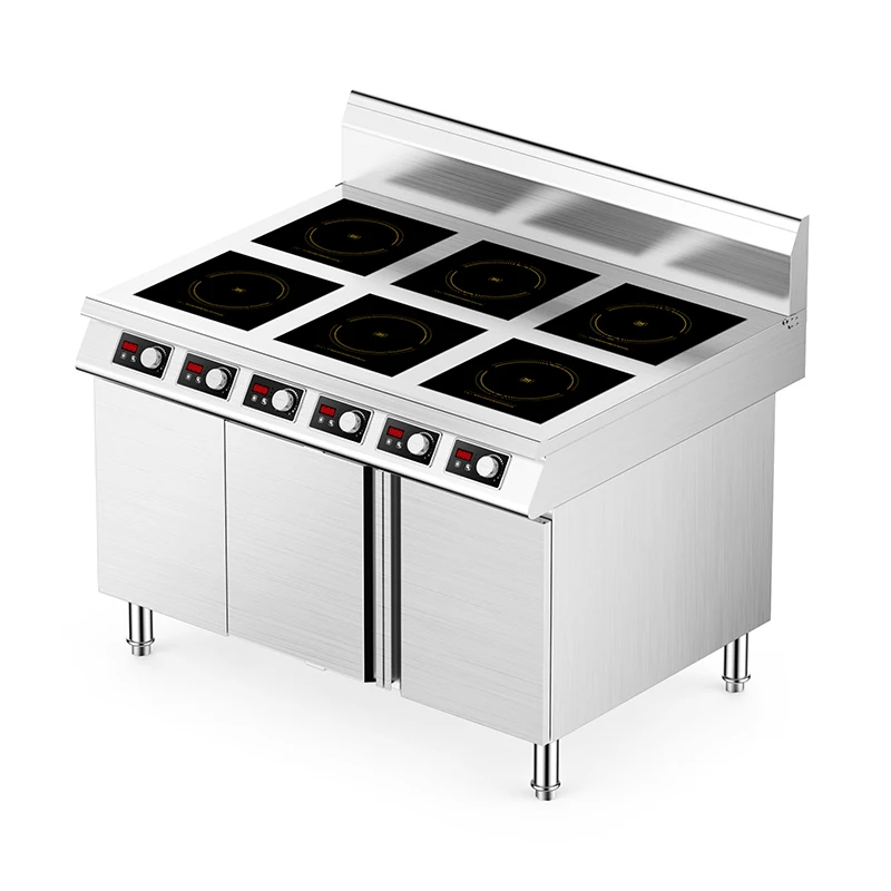 Equipo de cocina comercial para restaurante, Cocina de Inducción de 6 quemadores, 3000W