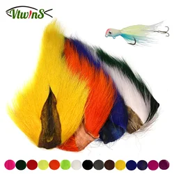 Vtwins voar amarrando pele toda tingida cervos cauda cabelo de pele bucktail jigs voar amarrando moscas de água salgada seco para voar amarrando bucktail materiais