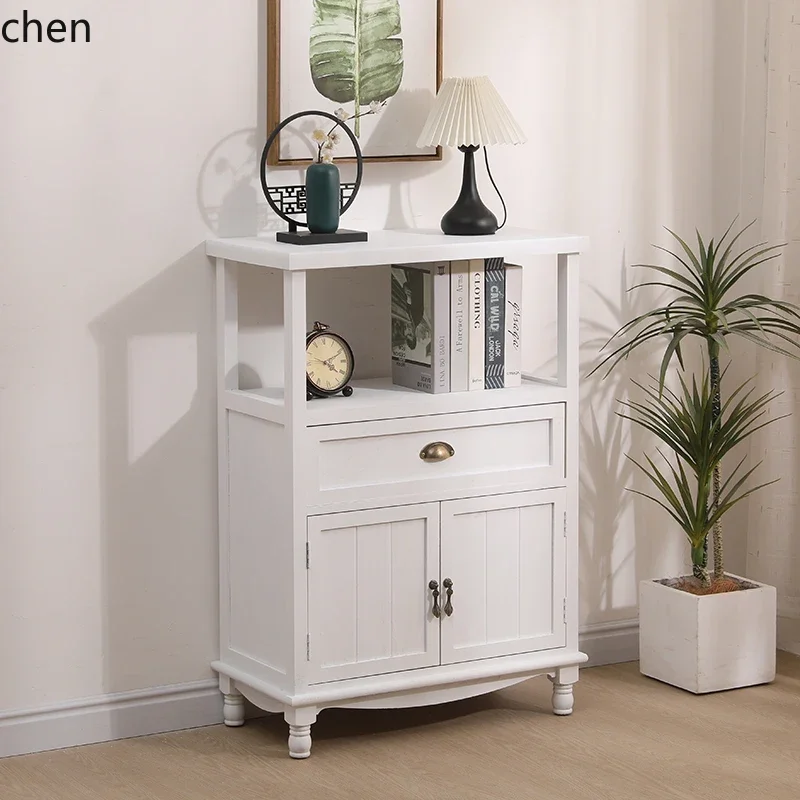 Solid Wood Sideboard Kitchen Storage Rack With Doors Multi-layer Storage CabinetN9