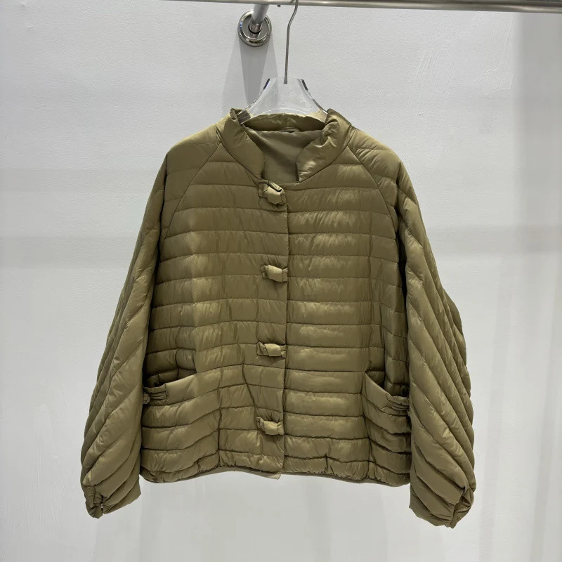 Schinteon Women 90% White Duck Down Jacket Autumn Winter Casual Loose Over Size Warm Outwear Stand Collar Coat High Quality 2024