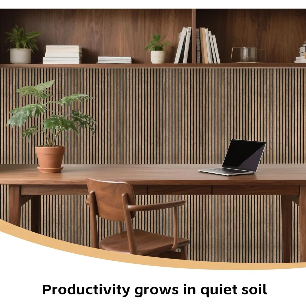 벽용 슬랫 패널 2개 세트 94.5×11 인테리어 벽 장식용 음향 패널 3D 플루티드 흡음 패널 - 내추럴 월넛