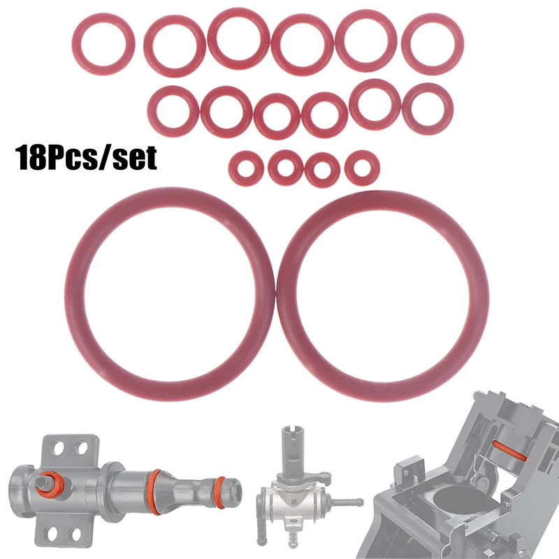 18pcs O-Ring Seal Kit Silicone Gasket For Saeco Gaggia Spidem Coffee Machine Brewing Group Spout Connector Kitchen Accessories