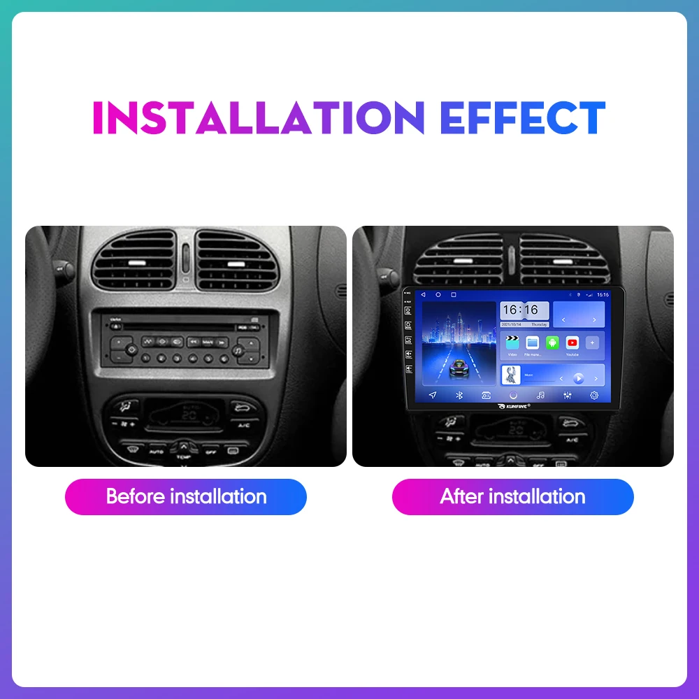 10.33 Inch Car Radio For PEUGEOT 206 2000-2016 2Din Android Octa Core Car Stereo DVD GPS Navigation Player QLED Screen Carplay