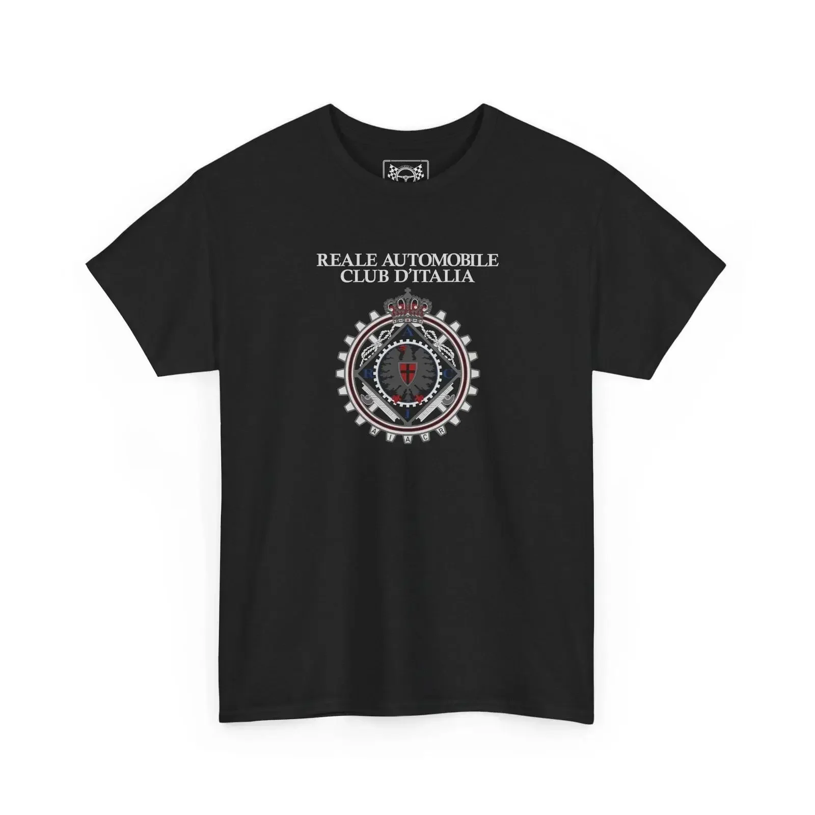 Reale Automobile Club d Italia T Shirt Motorsports Vintage Racing Fan  vintage Washed Versatile homme Stylish Stretched