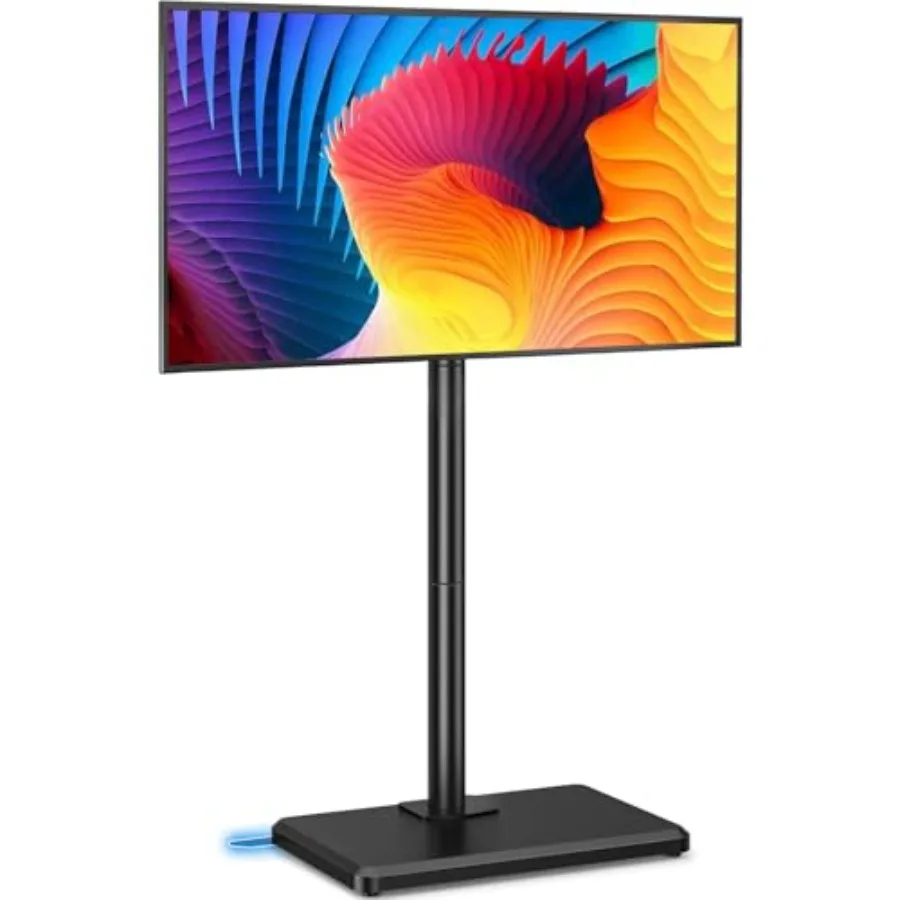 Floor TV Stand with Mount for 26-55 inch TVs up to 77 lbs Height Adjustable Swivel Tilt TV Stand with Wood Base Saving Space De