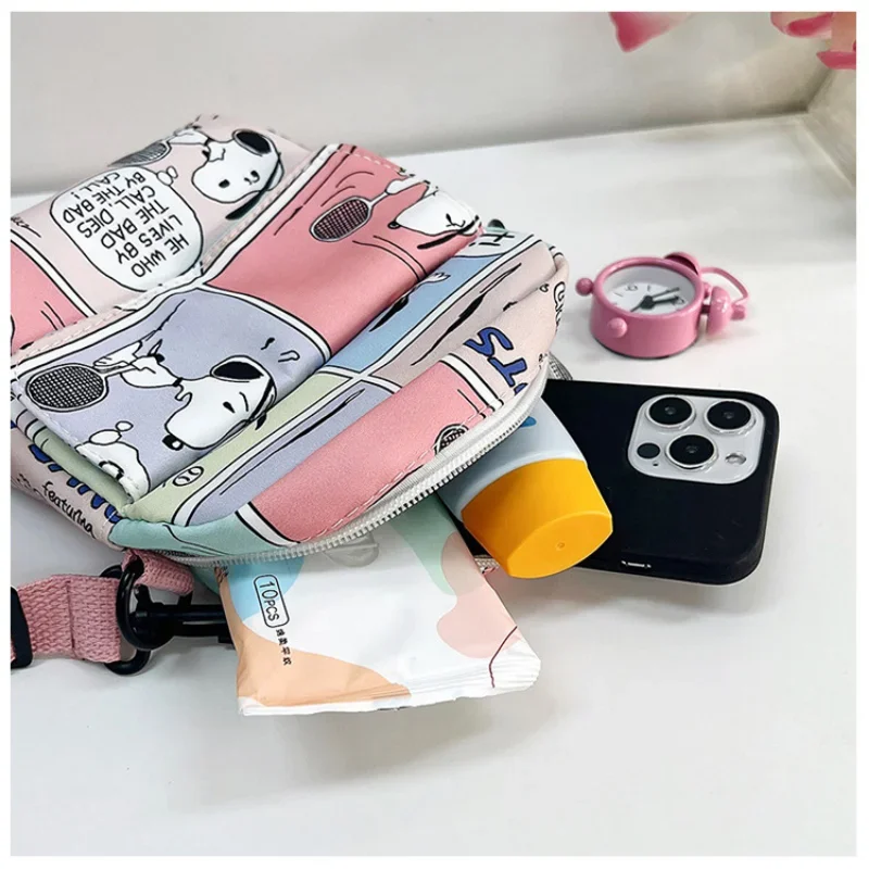 Snoopy Canvas Crossbody torba studenci Cartoon Fashion Casual torba na telefon komórkowy kobiety przenośne zakupy podręczny worek do przechowywania