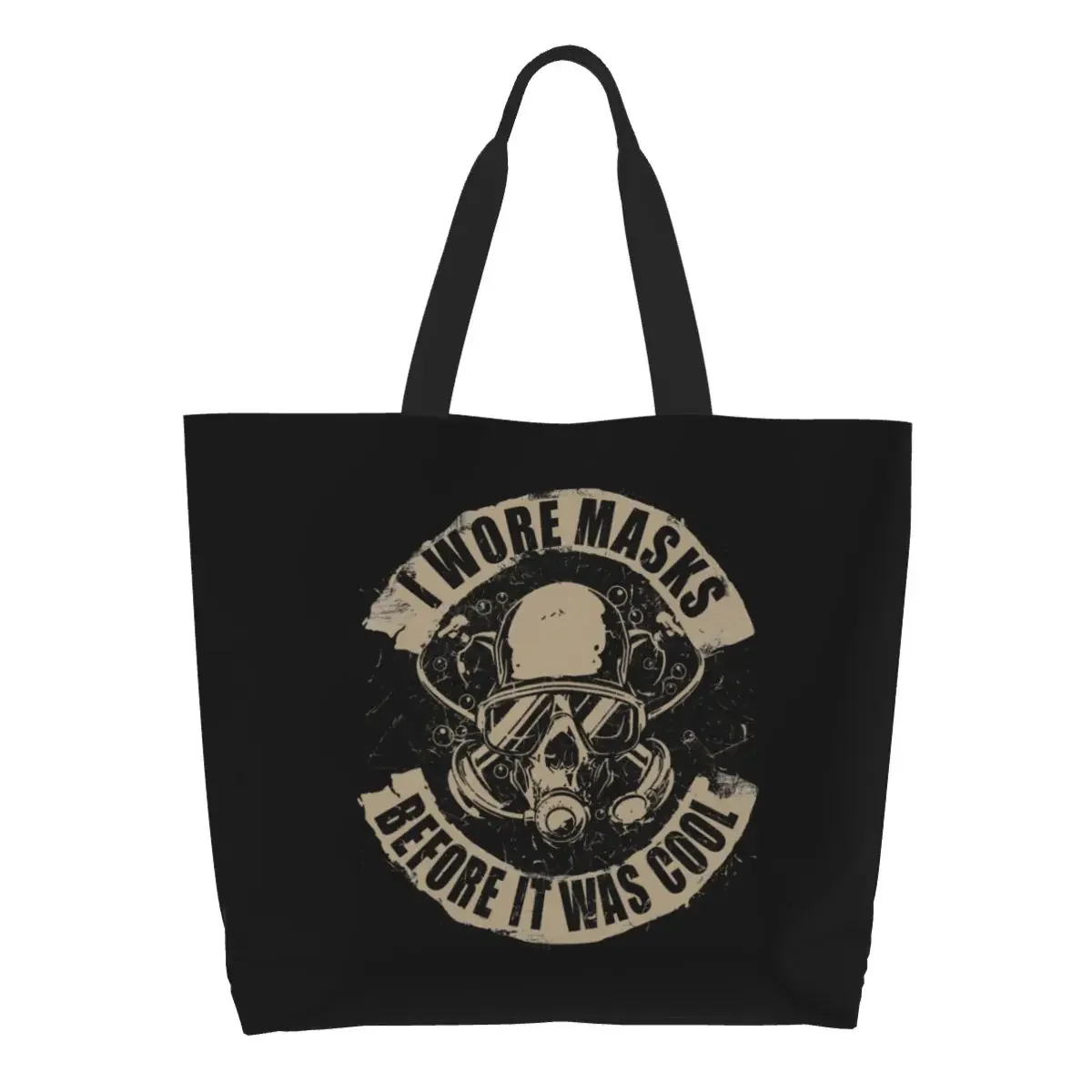 

It Was Cool Scuba Diving Grocery Tote Shopping Bags Women Kawaii Canvas Shopper Shoulder Bag Big Capacity Handbag
