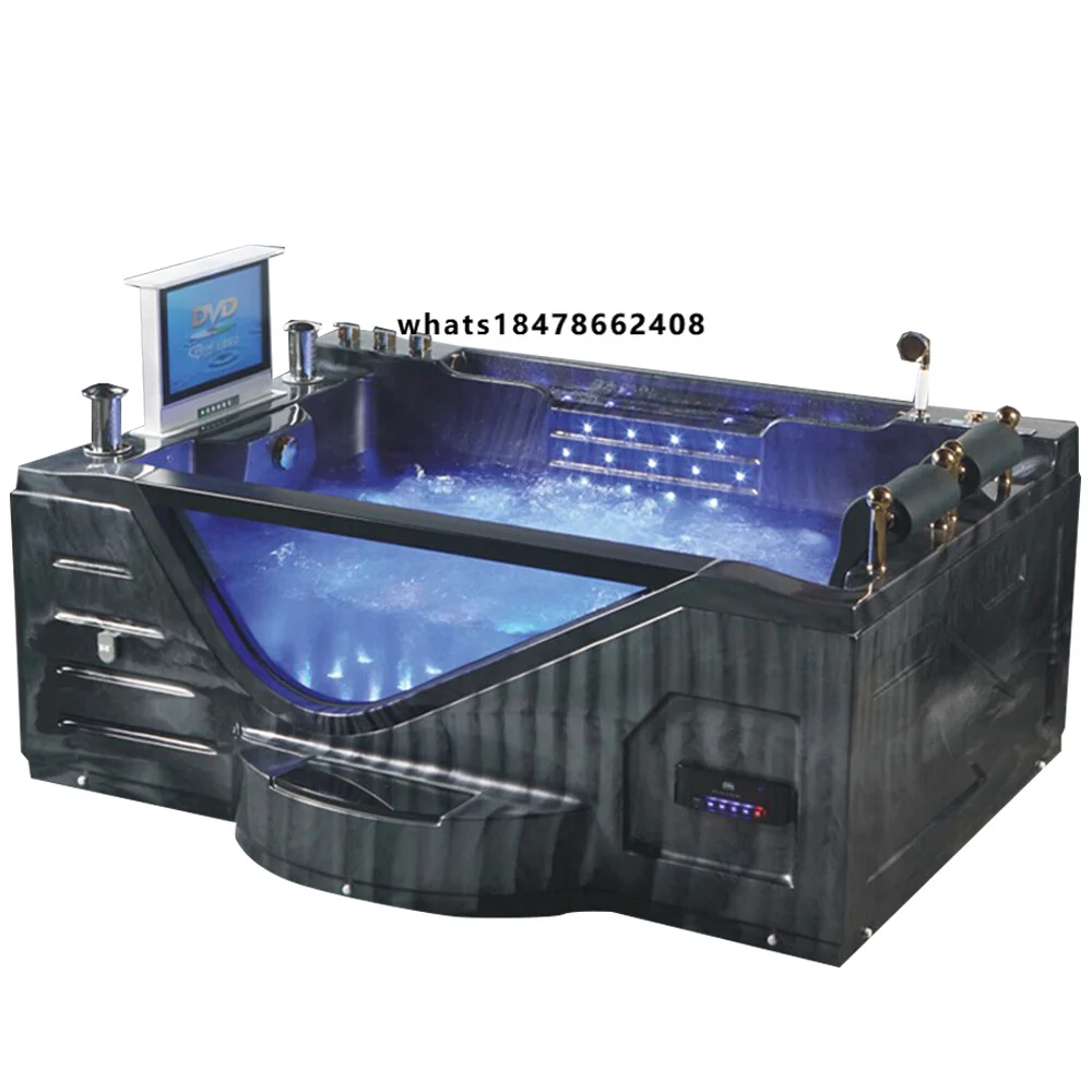 Indoor Bathtubs & whirlpool Transparent Underwater Massage Safety Glass whirlpool Bathtub Waterfall Bath 2 Person