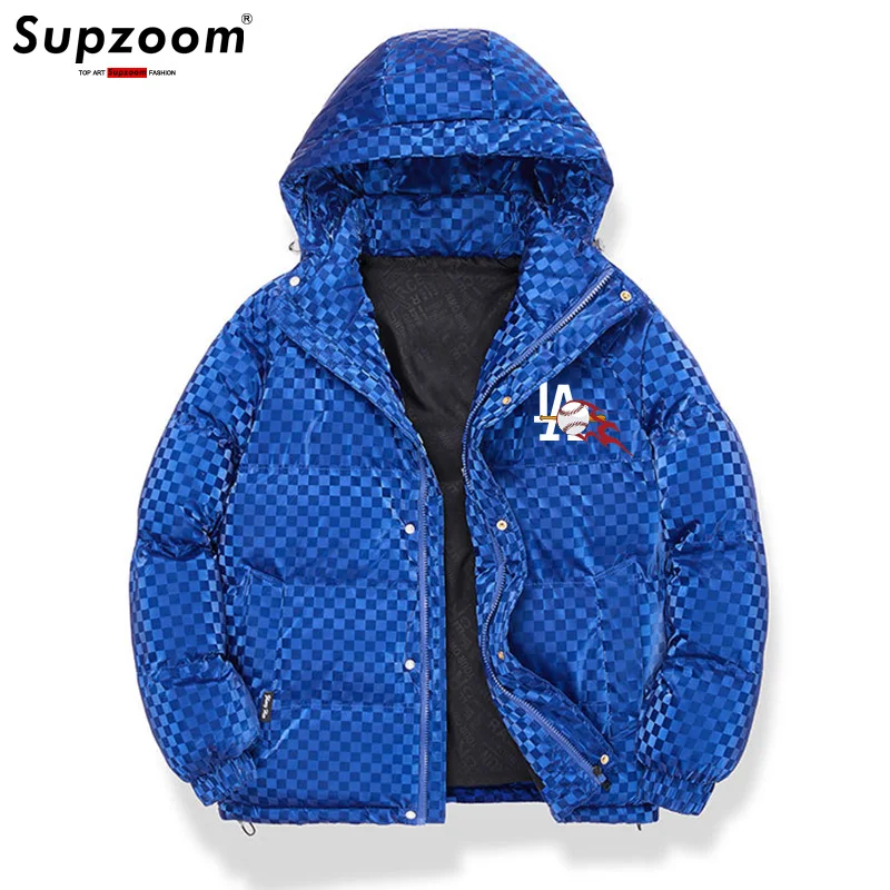 

Supzoom New Arrival Casual Print Mens Winter Trendy Hooded Bread Couple Bright Face Starry Thickened Coat Cotton-padded Jackets