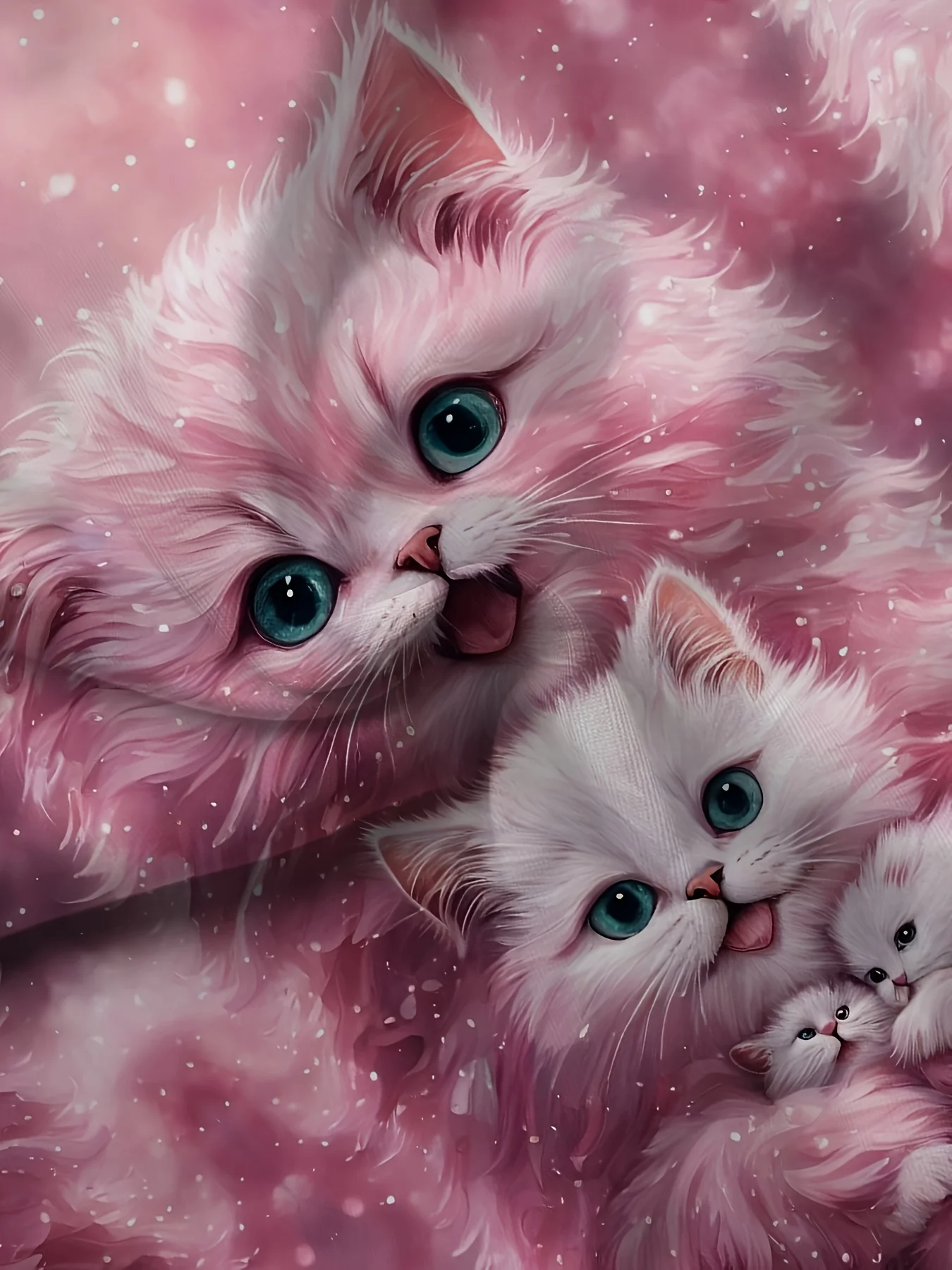 女性用医療ユニフォーム 3D花柄＆猫プリント Vネックスクラブトップ - ピンク半袖ナースユニフォーム ポケット付き手術着