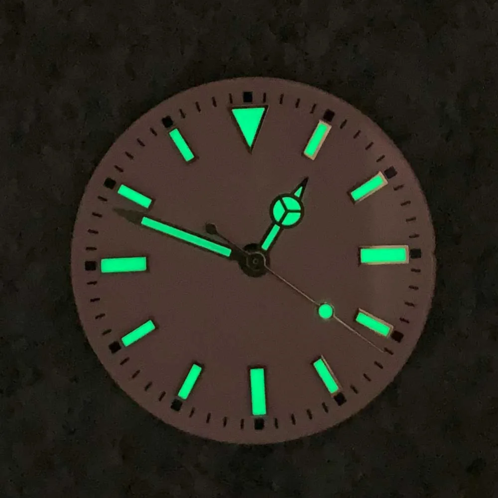 29mm Colorful Watch Dial + Watch Hands Set Green Luminous Watch Accessories Watch Faces for NH35/NH36/8215/Mingzhu 2813 Movement