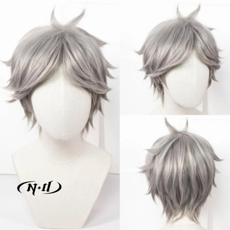 ND Koshi Sugawara Cosplay Wig Hairpiece Haikyu Anime Cosplay Hair Wig Heat Resistant Synthetic for Comic Con Coser Costume Party